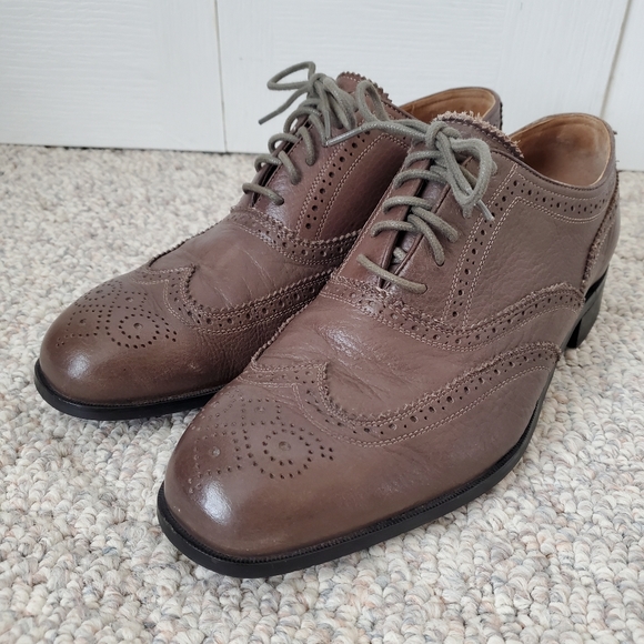 Florsheim Mens Oxford Dress Shoes Brown Gray Almond Toe main image 5